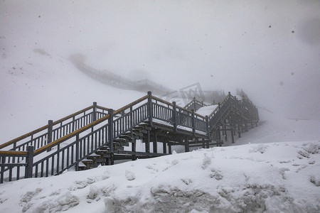 江浙古道摄影照片_雪峰雪景自然风光摄影图