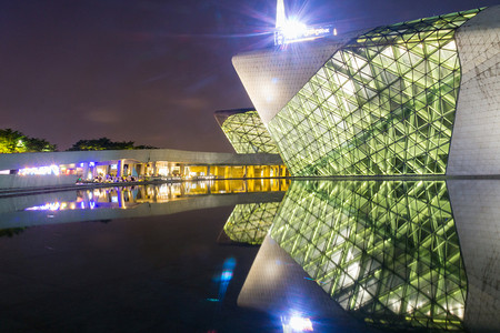 广州夜景摄影照片_广州大剧院城市夜景摄影图