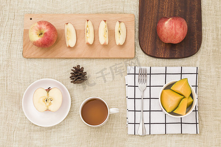夏日苹果茶摄影图