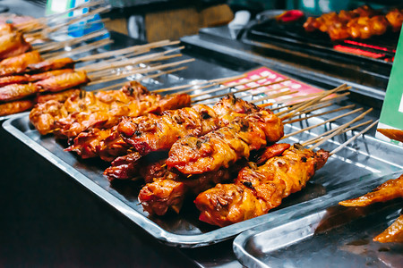 美食地摊经济摄影照片_烤肉摄影图