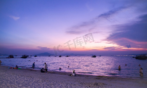巽寮湾夕阳摄影图