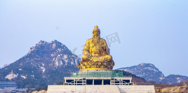 石家庄地标建筑摄影照片_圣经山老子金身像摄影图