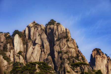 黄山山峰风景摄影图金顶八月金顶梵净山登高摄影图配图秋天武功山户外