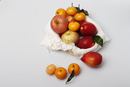 橘子苹果油桃水果摄影图