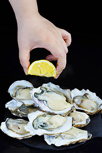 海鲜餐摄影照片_餐饮食材海鲜生蚝摄影图