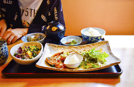 南瓜子料理摄影照片_日本料理米饭摄影图