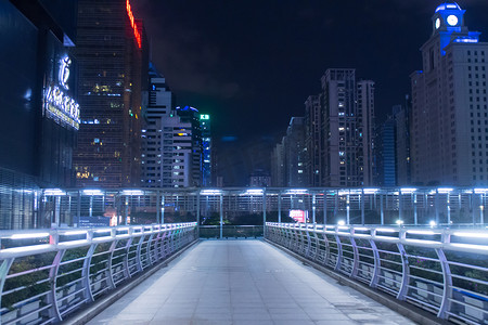 夜光摄影照片_城市天桥摄影图