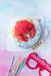 生日快乐蛋糕摄影照片_生日蛋糕摄影图