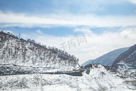 冬至摄影照片_景区雪和山摄影图