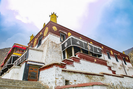 西藏藏式建筑摄影图
