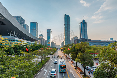 深圳福田区建筑群美景摄影图