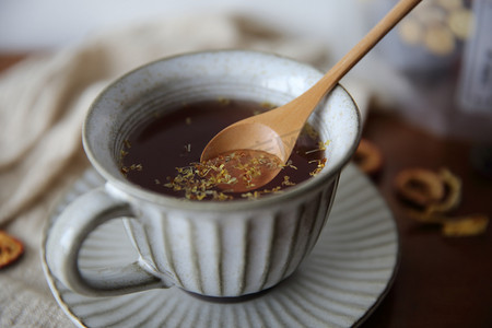 养生茶花茶山楂茶桂花茶摄影图