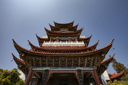 中式建筑风景摄影照片_自然风景旅游景点摄影图