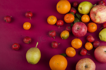  摄影图新鲜水果苹果橘子配图