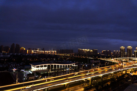 武汉三环夜景摄影图