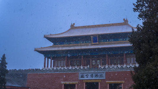 故宫博物院雪景摄影图