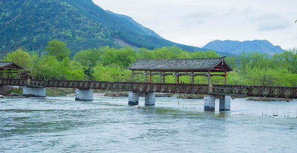 古风长桥风景风光摄影图