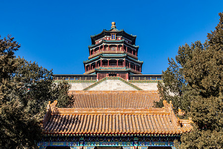 北京颐和园佛香阁摄影图