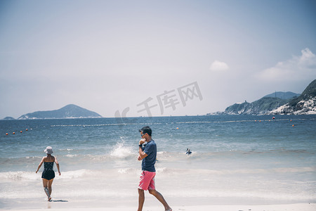 夏季海滩摄影照片_香港石澳海滩风光摄影图