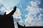 中国风建筑屋檐剪影摄影图