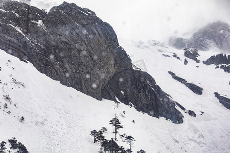 雪峰雪景自然风光摄影图