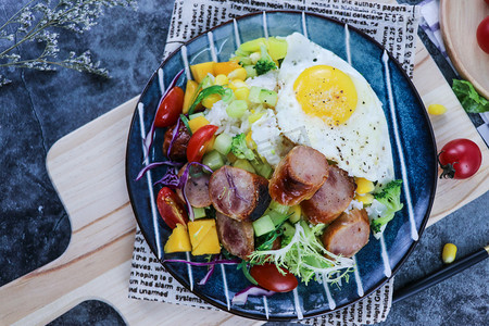 鸡蛋沙拉素食摄影图