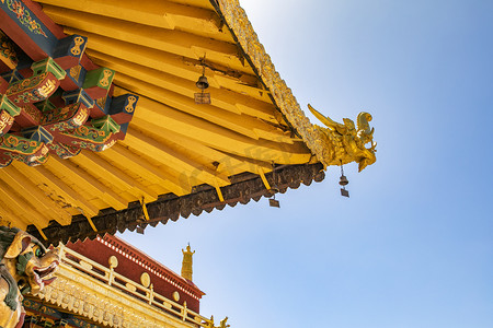 西藏寺院建筑景观摄影图