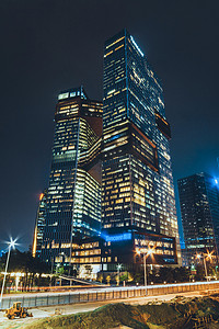 深圳腾讯滨海大厦夜景摄影图