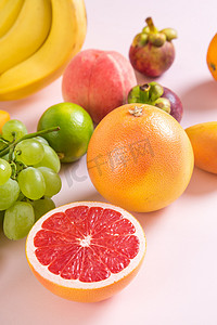 柚子橙子水果摄影图
