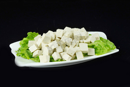 食材豆腐生菜摄影图
