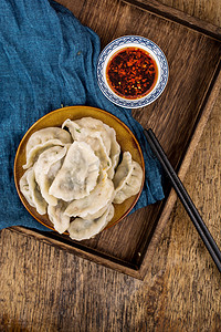 花边水饺摄影照片_水饺摄影图