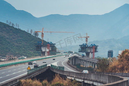 高速公路建设摄影图