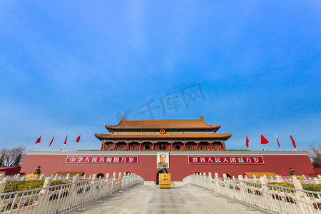 天安门摄影照片_北京天安门华表大气照片摄影图