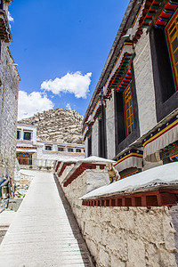 西藏特写房子蓝天摄影图