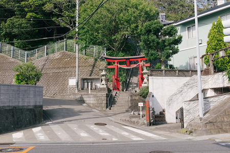 神社矢量摄影照片_日系日本街道神社摄影图