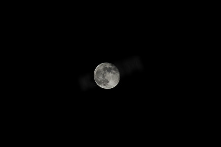 月亮阴晴圆缺摄影照片_干净圆月月亮摄影图