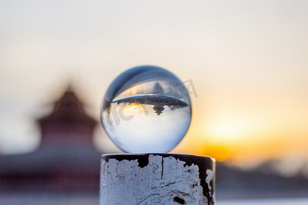 故宫博物院水晶球创意摄影图