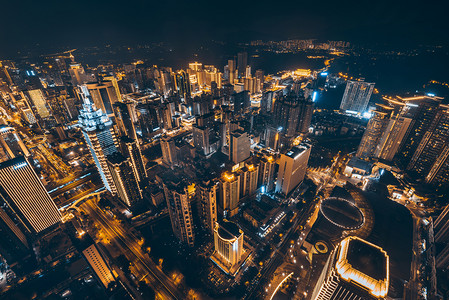 自由女神夜景摄影照片_深圳城市夜景摄影图