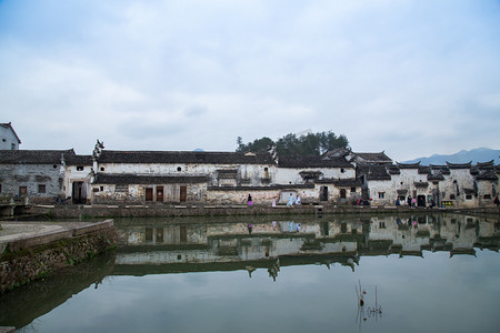 山水花鸟画摄影照片_江南水乡小镇山水摄影图