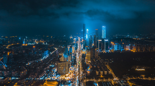 广西南宁城市夜景摄影图