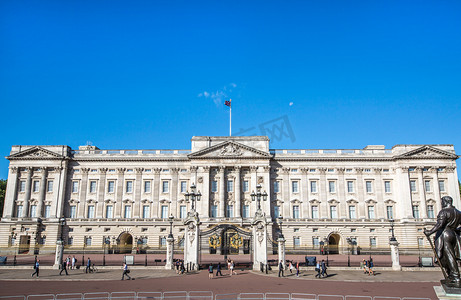 建筑欧式摄影照片_英国伦敦白金汉宫全景摄影图