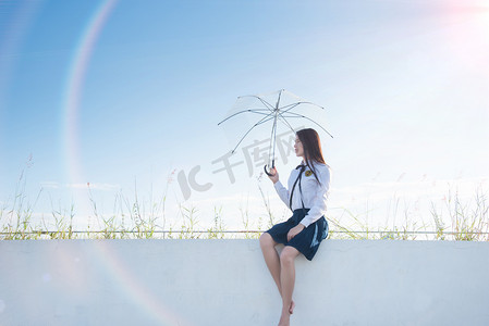 傣族少女摄影照片_深圳大学校园小清新少女