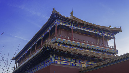 北京天安门故宫城楼皇室居所摄影图