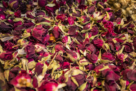 花茶韵味摄影照片_干花花茶玫瑰摄影图