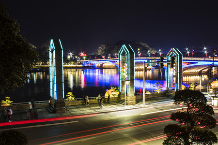 城市繁华的夜景摄影图