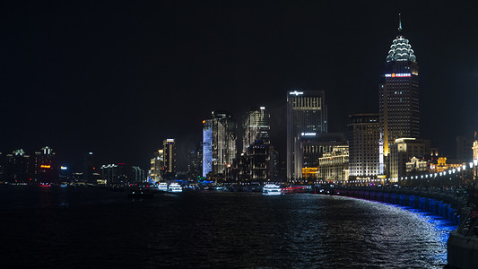 城市河边夜景系列高清图摄影图