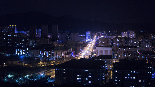 繁华城市夜景摄影照片_城市夜景摄影图