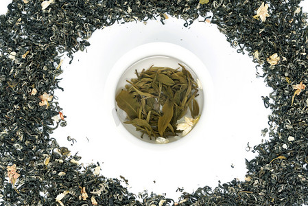 茶叶茉莉花茶摄影图
