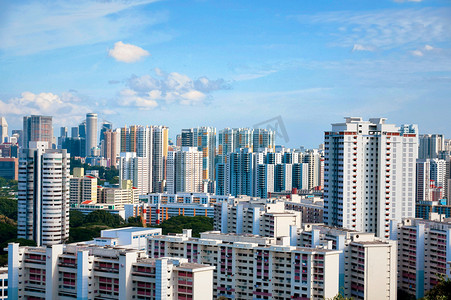 现代建筑摄影照片_新加坡居民楼房高楼林立摄影图