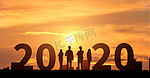 2020剪影夕阳摄影图